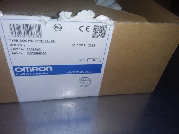 Omron PYF-14-PU 14-Pin DIN Rail Relay Sockets – Box of 10 (New Old Stock)