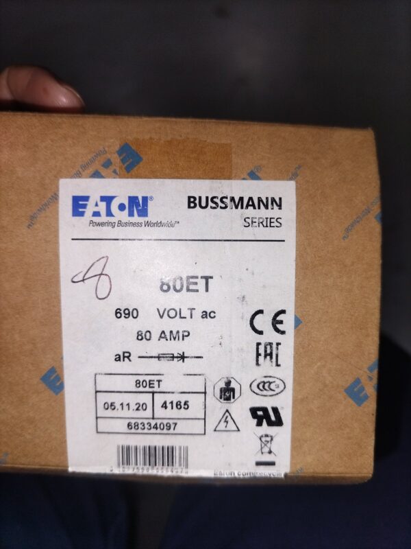 Eaton Bussmann 80ET 80A 690V aR Semiconductor Fuses – Box of 5