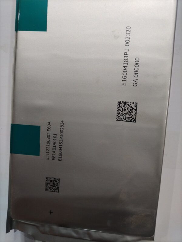 E60A Lithium-Ion Pouch Cell 60Ah — ETI123100302 (QTY 50 available)