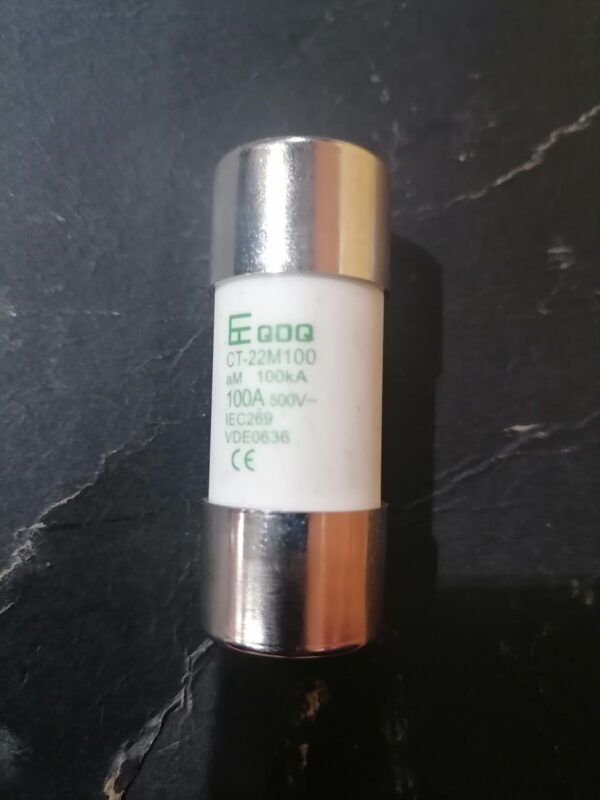 QDQ CT-22M100 100A 500V 22x58mm aM Motor Protection Cylindrical Fuse QDQ CT-22M100 100A 500V 22x58mm aM Motor Protection Cylindrical Fuse