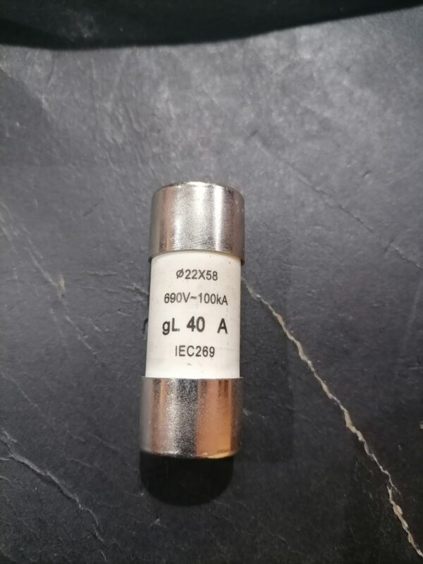 22x58mm gL/gG 40A 690V 100kA Cylindrical Cartridge Fuse – IEC269