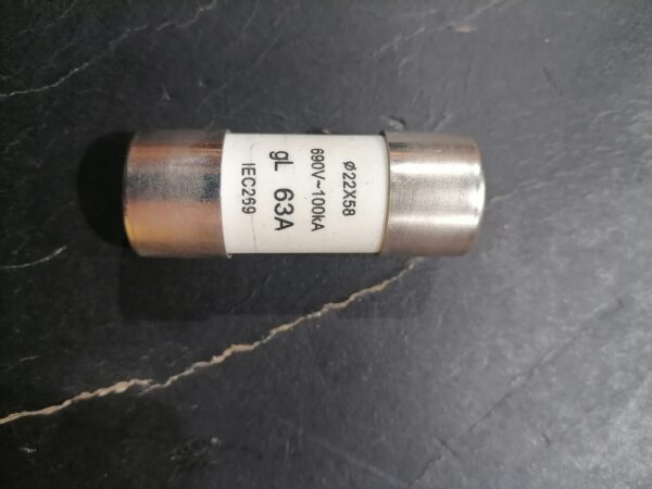 63A 690V gL Cylindrical Ferrule Fuse 22x58mm 100kA IEC269