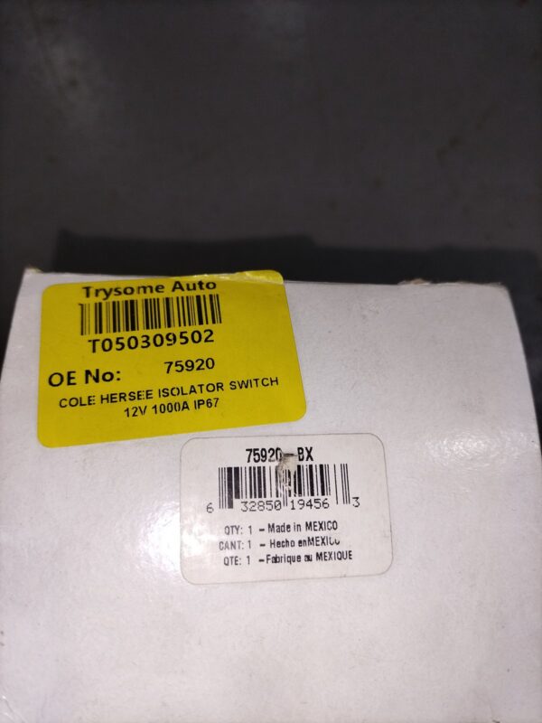Cole Hersee 75920 Battery Master Disconnect / Isolator Switch – 300A 12V IP67