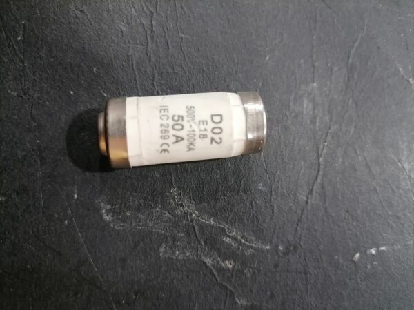 D02 E18 50A 500V 100kA NEOZED Bottle Fuse Link – IEC 269