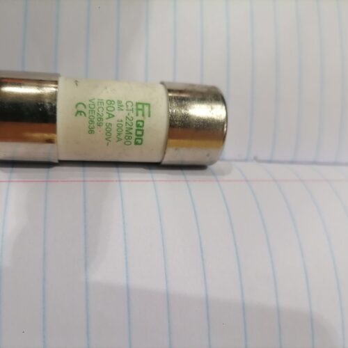 ETI CT-22M80 80A 500V aM Cylindrical HRC Fuse Link 22x58mm ETI CT-22M80 80A 500V aM Cylindrical HRC Fuse Link 22x58mm